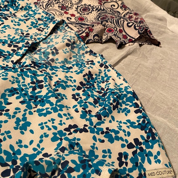Two snug fitting scrub tops - Picture 2 of 5